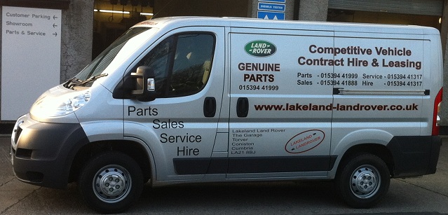 Lakeland Land Rover Parts Vehicle vinyl signwriting